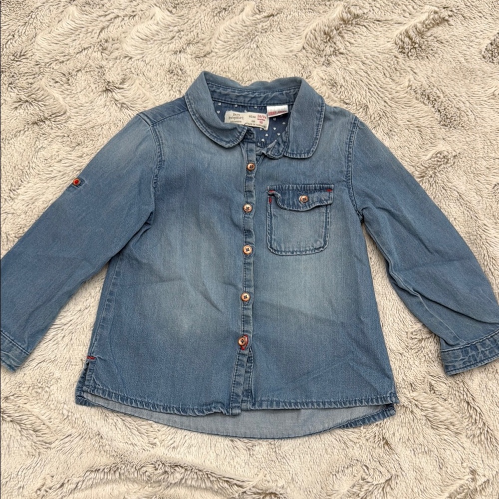 Zara Blue Jean Jacket Classic Denim Style